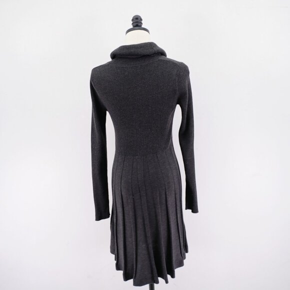 Calvin Klein Gray Rolled Neck Small Sweater Long Sleeve Dress Metallic Spec A-Li - Picture 5 of 7